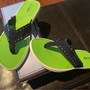 Reel Legends Green and Navy Sandals New in Box